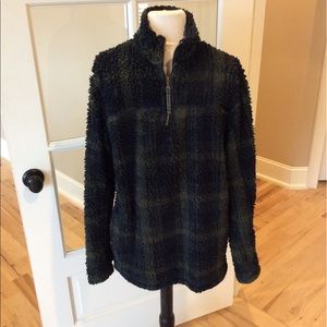 Mens Pullover Sweatshirt Sherpa Long Sleeve M